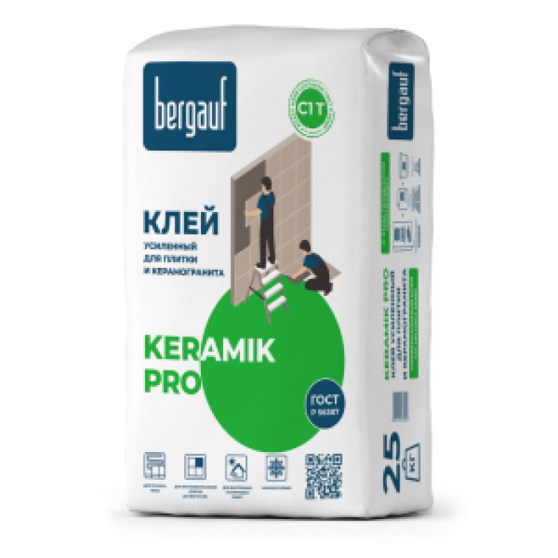 Клей для плитки BERGAUF Keramik Pro (Керамик Про) С1 усиленный 25 кг